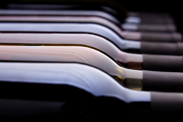 Bottles of Wine laid on side