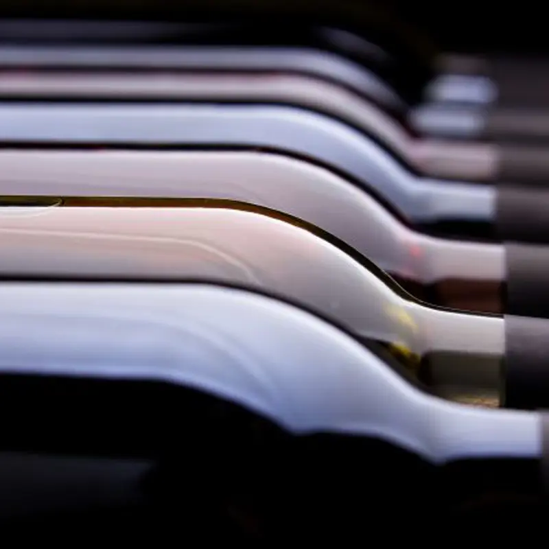 Bottles of Wine laid on side
